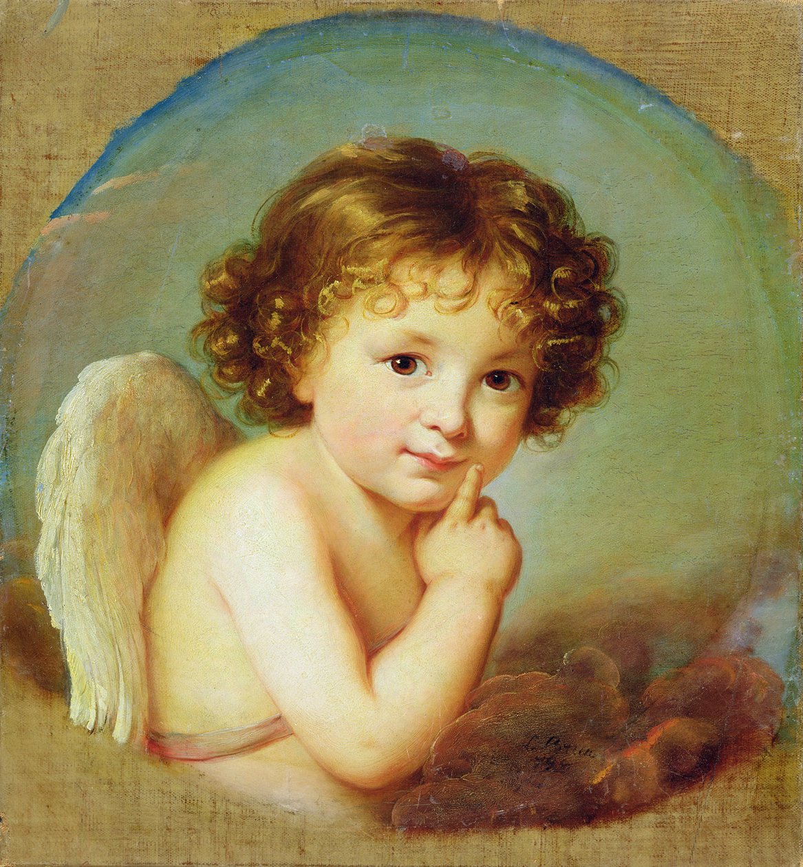 Amor (olie på lærred) af Elisabeth Louise Vigee Lebrun