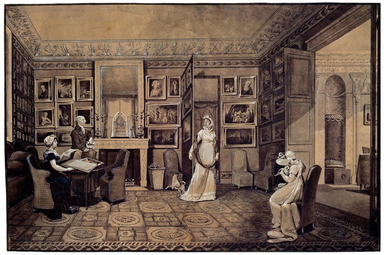 Tegnestue i Baryatinsky-huset i Altona, 1807. af Elisabeth Louise Vigee Lebrun