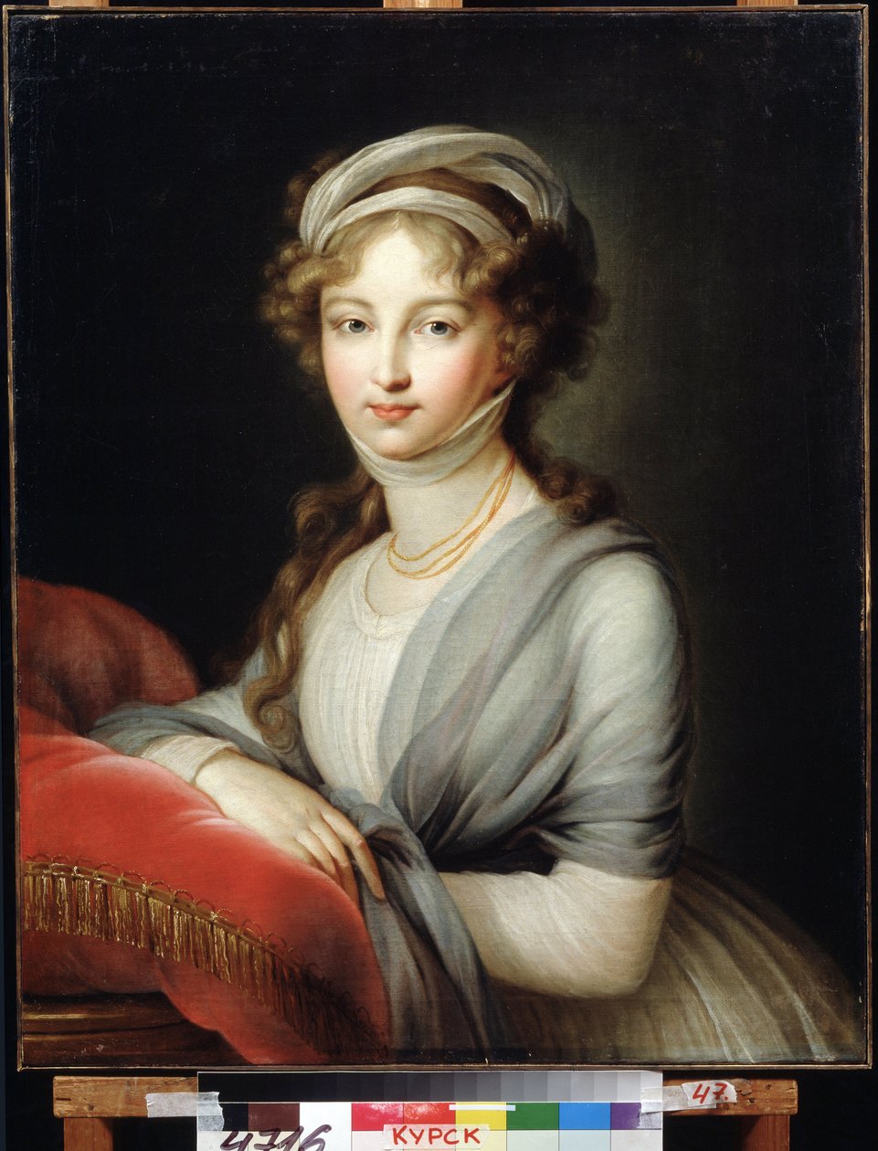 Portræt af kejserinde Elisabeth Alexeievna, prinsesse Louise af Baden (eller Baden) (1779-1826) (Portræt af kejserinde Elizabeth Alexeievna, prinsesse Louise af Baden). Maleri af Marie Louise Elisabeth Vigee Lebrun (1755-1842). Olie på lærred, 80 x 64,6 cm af Elisabeth Louise Vigee Lebrun