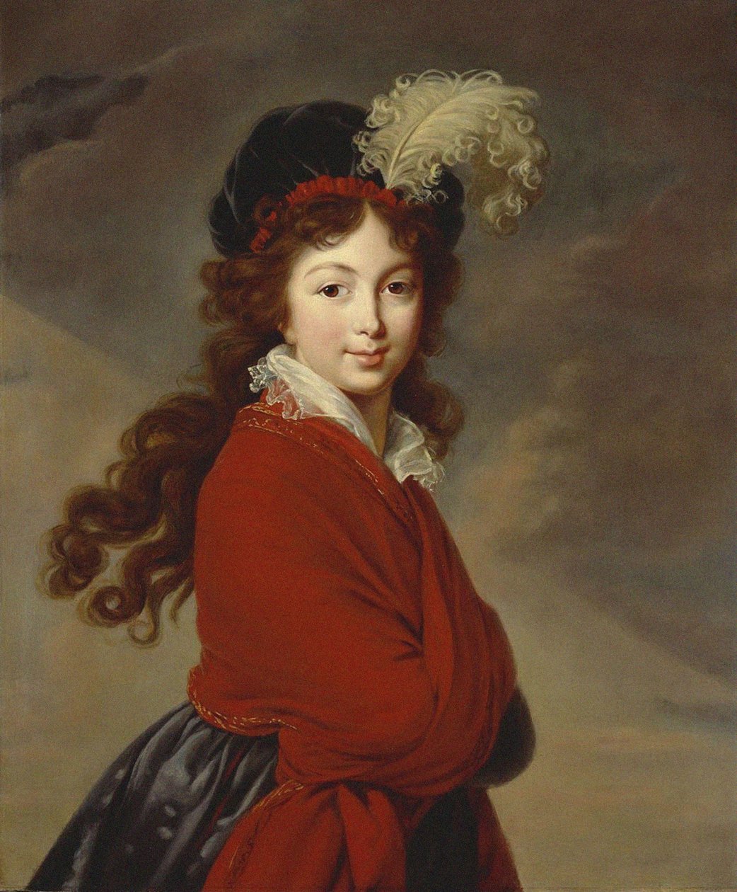 Portræt af hertuginde Anna Feodorovna af Rusland 1781-1860, prinsesse Juliane af Sachsen-Coburg-Saalfeld, af Elisabeth Louise Vigee Lebrun