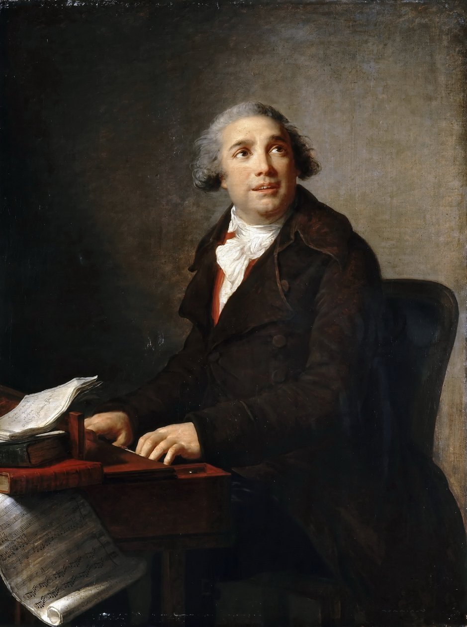Portræt af Giovanni Paisiello 1740-1816 ved cembalo af Elisabeth Louise Vigee Lebrun