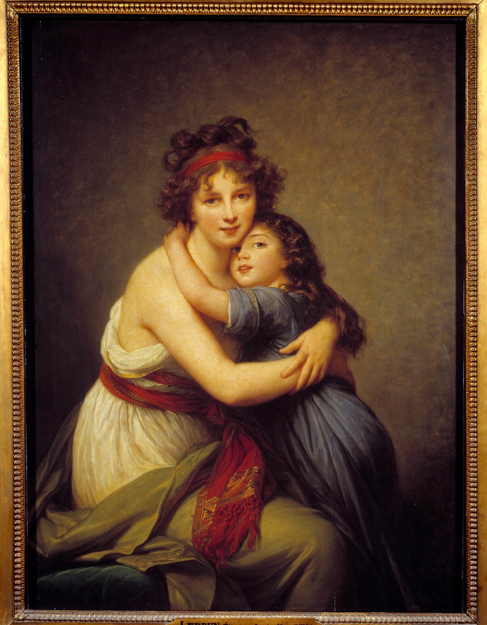 Portræt af Madame Vigee Lebrun og hendes datter Jeanne-Lucie-Louise, kendt som Julie (1780-1819) af Elisabeth Louise Vigee Lebrun