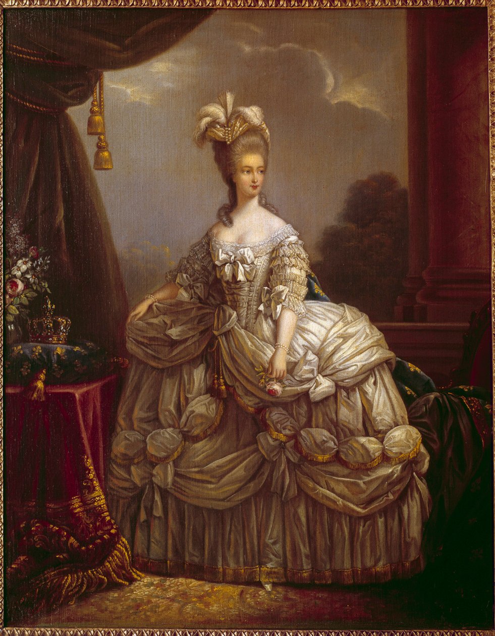 Portræt af Marie Antoinette af Lorraine Habsburg (1755-1793) Dronning af Frankrig Maleri af Marie Elisabeth Louise Vigee Le brun (eller Vigee-Lebrun eller Vigee Lebrun) (1755-1842) 1700-tallets Compiegne, musee national du chateau af Elisabeth Louise Vigee Lebrun