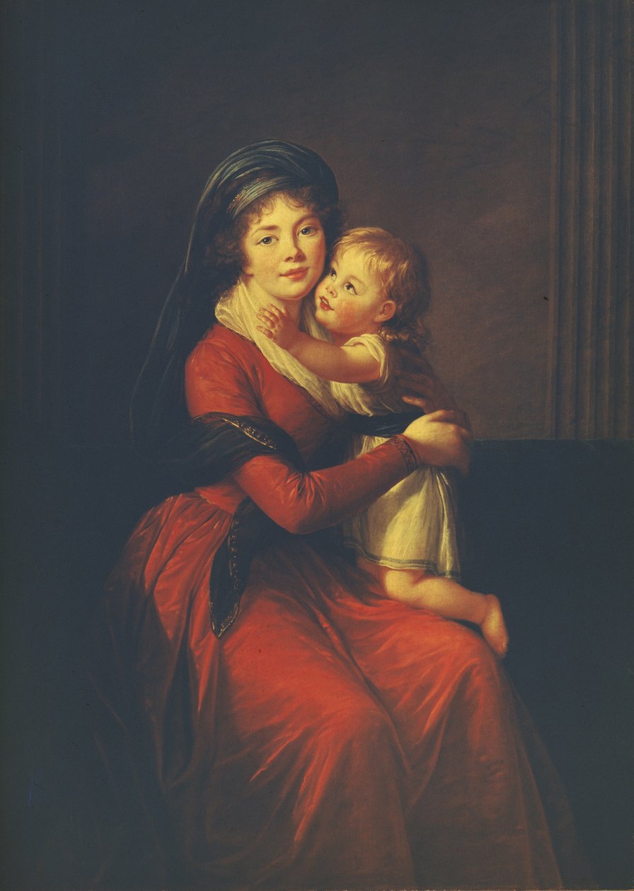 Portræt af prinsesse Alexandra Golitsyna med sin søn Pyotr, 1794 af Elisabeth Louise Vigee Lebrun