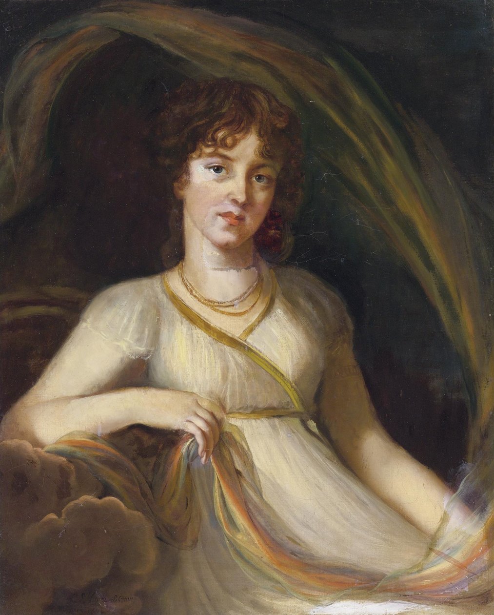 Portræt af prinsesse Ekaterina Osipovna Tyufyakina, født Khorvat 1777-1802 som Iris, 1802 af Elisabeth Louise Vigee Lebrun
