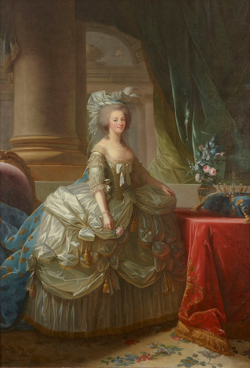Portræt af Dronning Marie Antoinette af Frankrig 1755-1793, ca. 1785. af Elisabeth Louise Vigee Lebrun