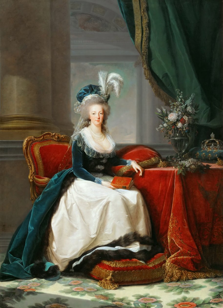 Portræt af dronning Marie Antoinette af Frankrig 1755-1793, ca 1788. af Elisabeth Louise Vigee Lebrun