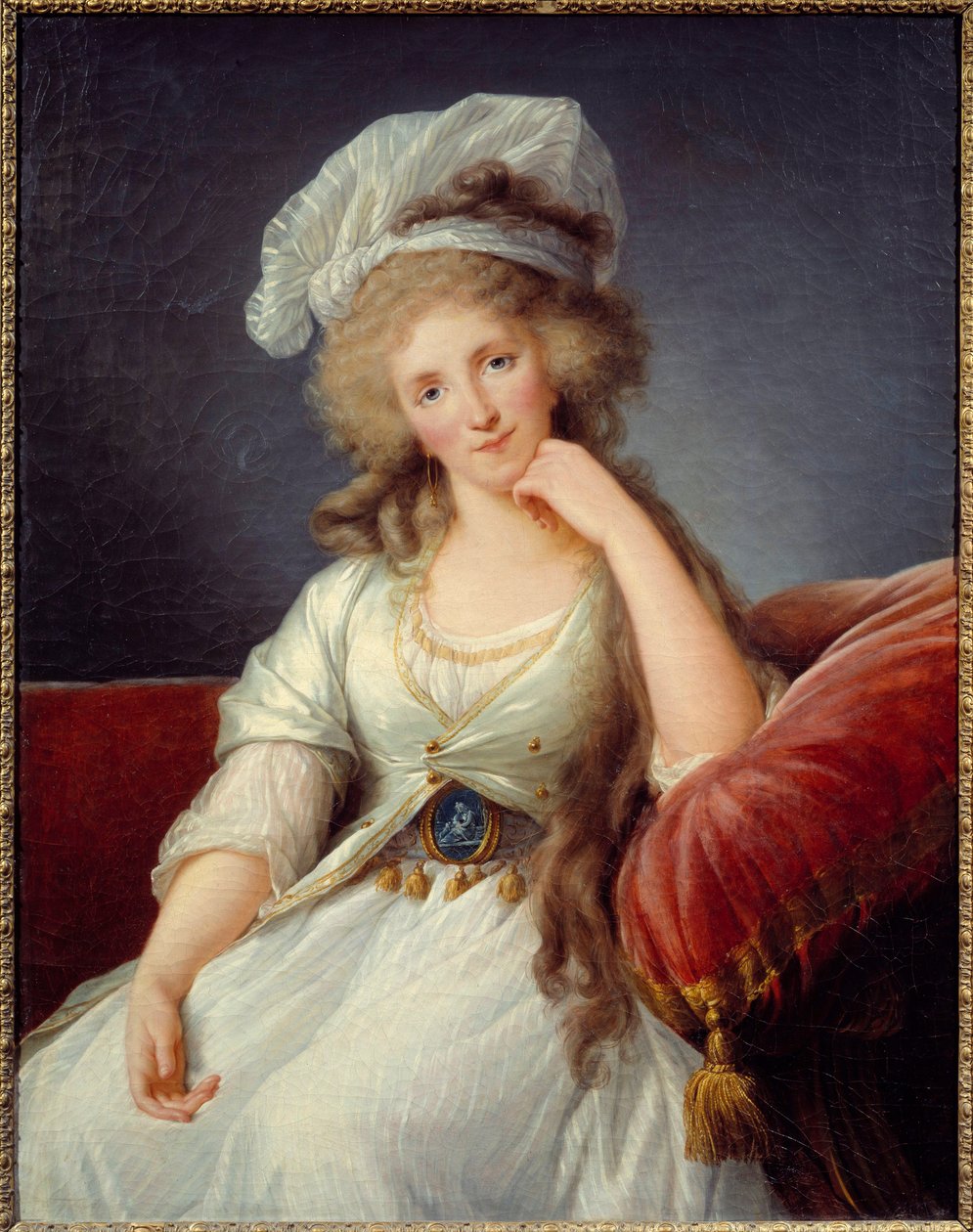 Portræt af hertuginden af Orleans, Louise de Bourbon Penthievre (1753-1821) Hustru til Louis Philippe II Joseph Duke of Orleans eller Philippe Egalite (1747-1793) Maleri af af Elisabeth Louise Vigee Lebrun