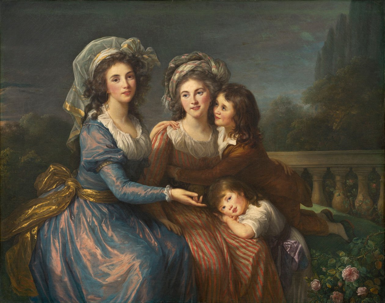 Marquise de Pezay og Marquise de Rougé med hendes sønner Alexis og Adrien af Elisabeth Louise Vigee Lebrun