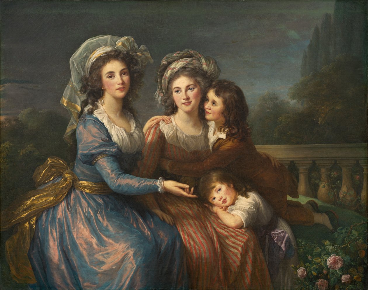 Markisen de Pezay og markisen de Rougé med hendes sønner Alexis og Adrien, 1787. af Elisabeth Louise Vigee Lebrun