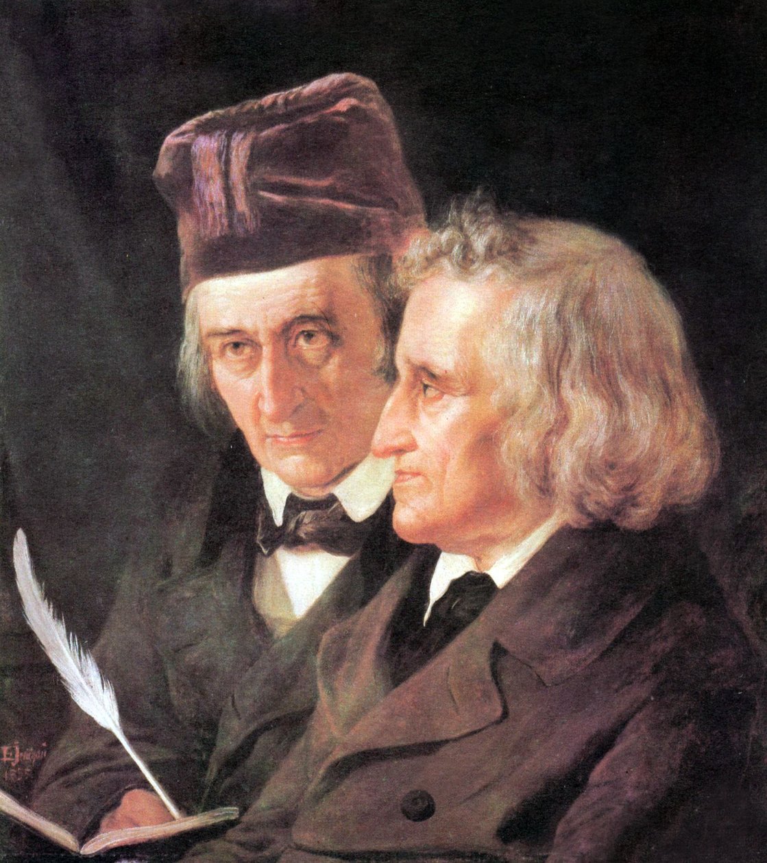 Brødrene Grimm: Jacob (1785-1863) og Wilhelm (1786-1859) maleri af Elisabeth Jerichau-Baumann af Elisabeth Maria Anna Jerichau Baumann