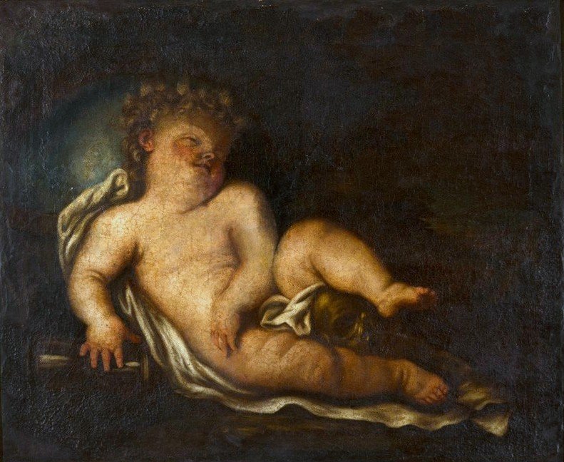 Barndom med egenskaber for liv og død af Elisabetta Sirani