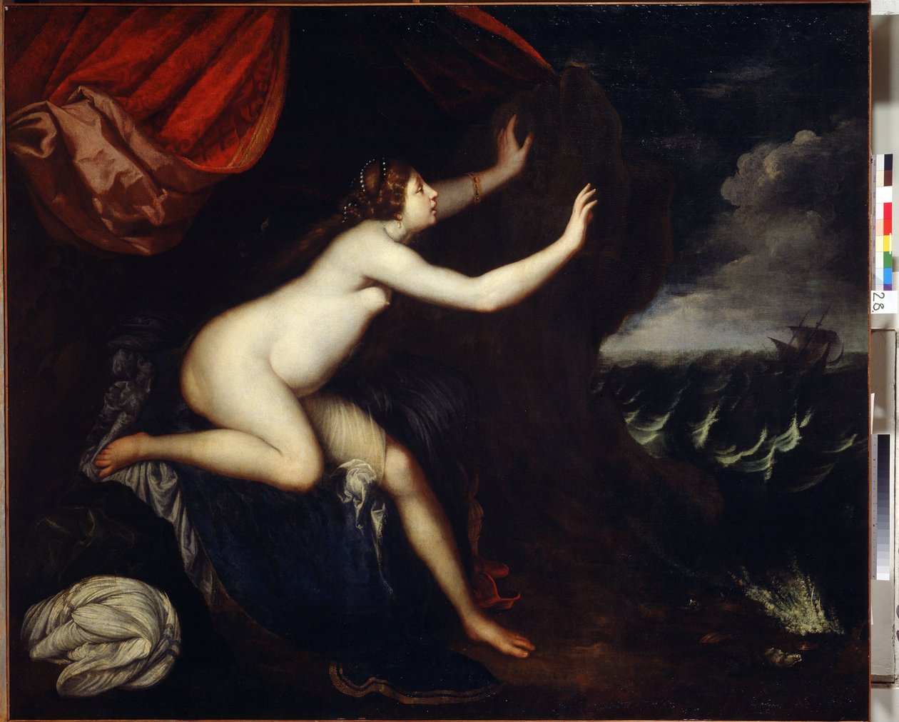 Riyadane (Riyadane) sad på Abandon. Maleri af Elisabetta Sirani (1638-1665). Huille sur Toile af Elisabetta Sirani