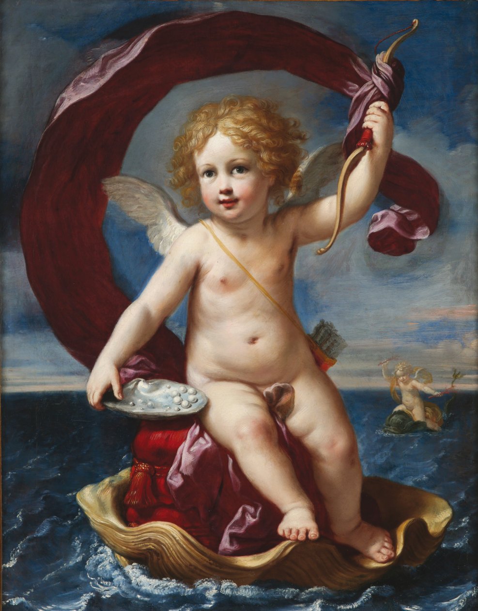 Amor triumferende til søs Amorino Medici, 1661. af Elisabetta Sirani