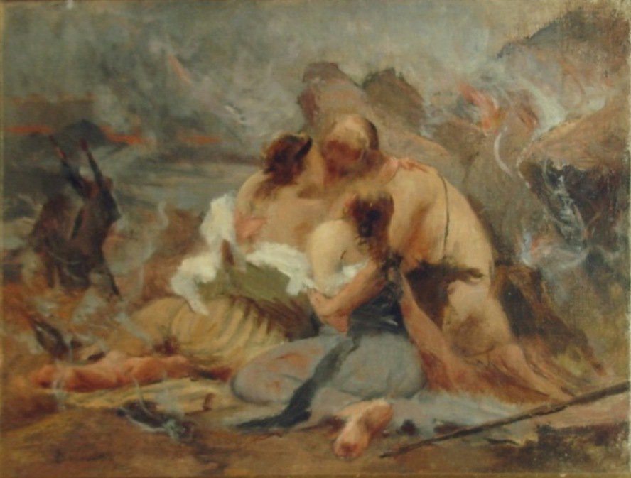 Bibelsk scene - Loth og hans døtre af Eliseu Visconti