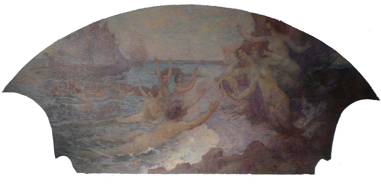 Lyric Arts - Musical Inspiration - Sidepanel i foyeren på det kommunale teater i Rio de Janeiro af Eliseu Visconti