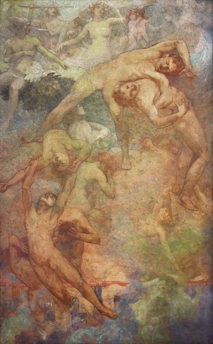 Fremskridt - Panel for det brasilianske nationalbibliotek af Eliseu Visconti