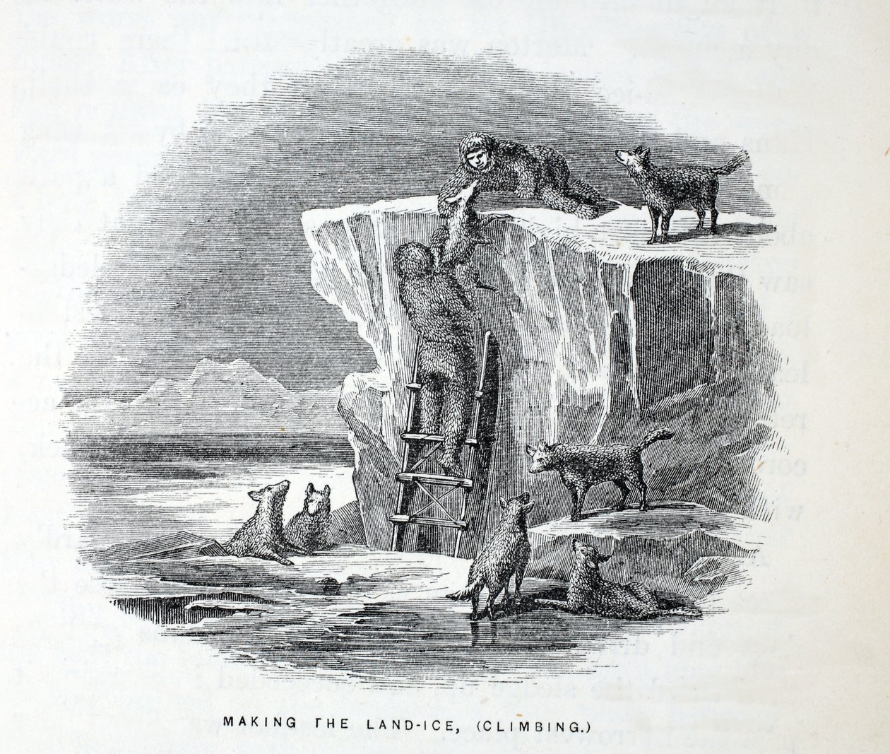 Making the Land-Ice, Climbing, illustration fra 