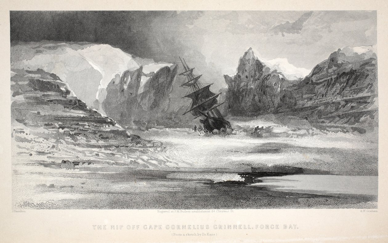 The Nip off Cape Cornelius Grinnell, Force Bay, illustration fra 