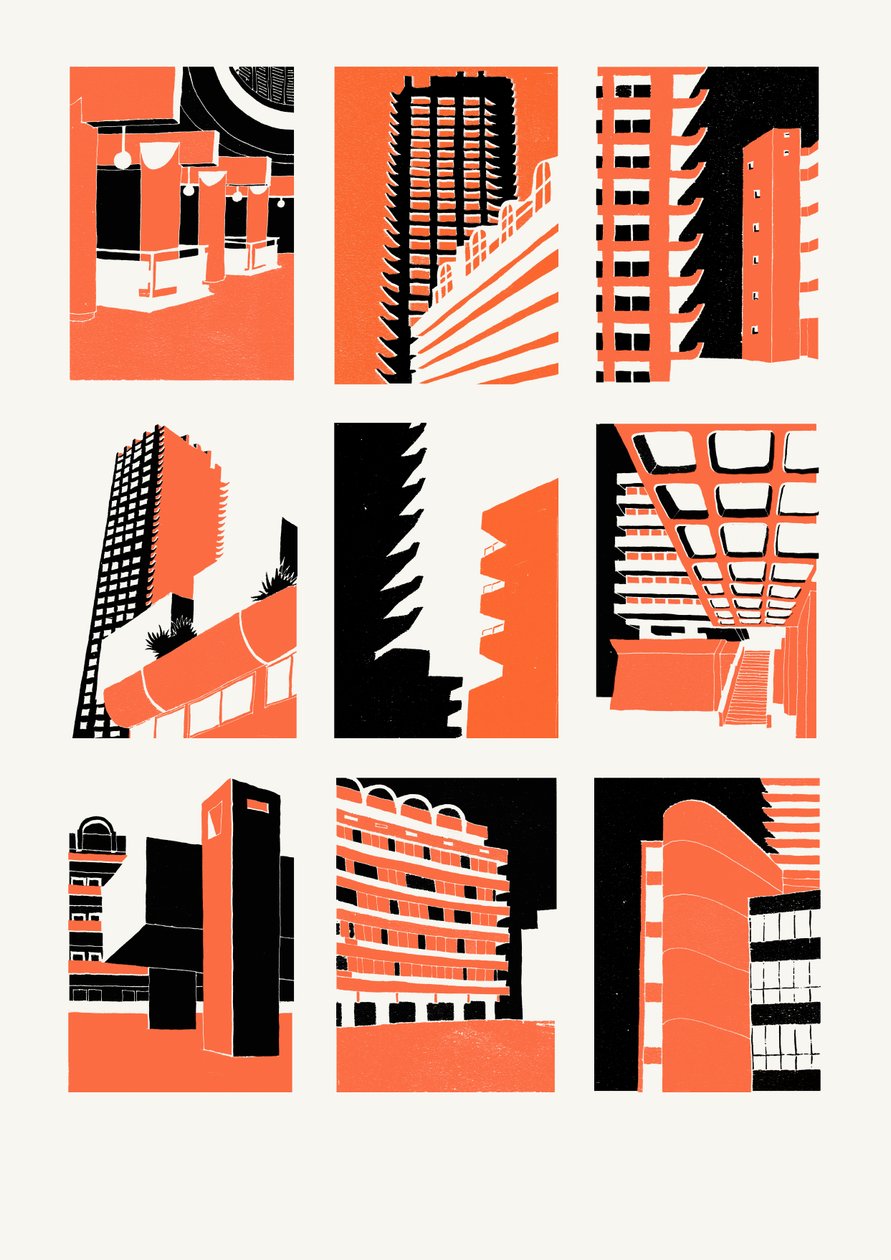 Barbican, 2014 (screenprint) af Eliza Southwood