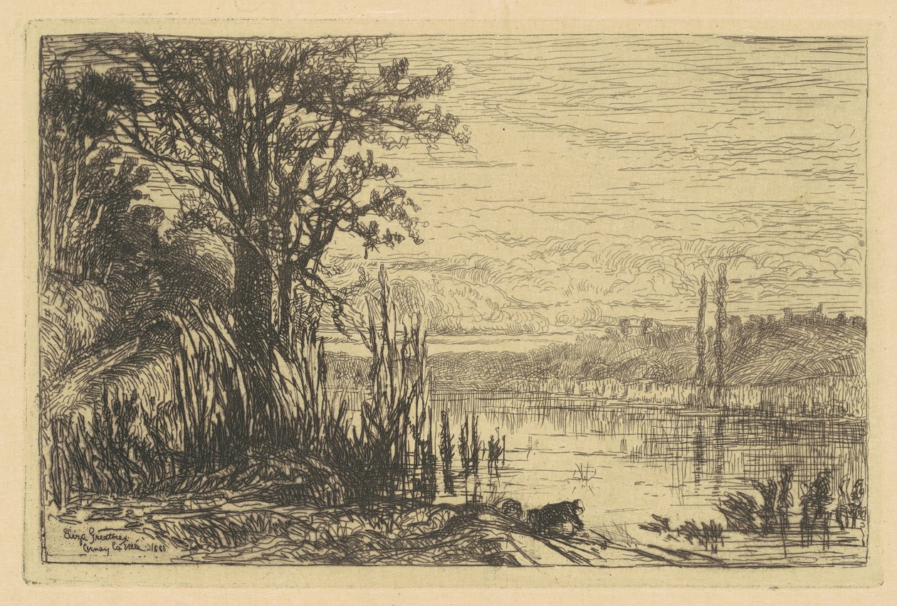 Dammen ved Cernay-la-Ville af Eliza Pratt Greatorex