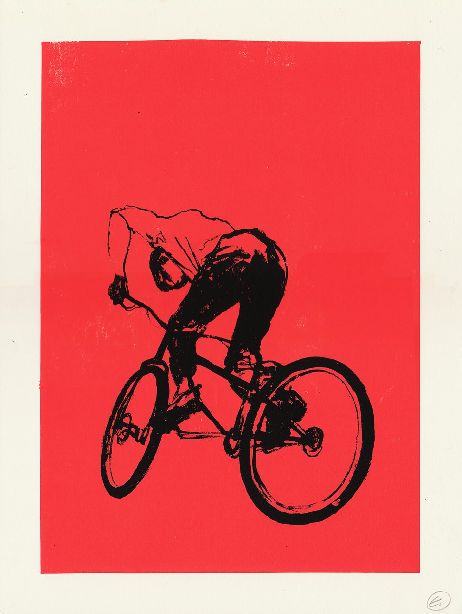 Biker boy, 2012 (screen print) af Eliza Southwood