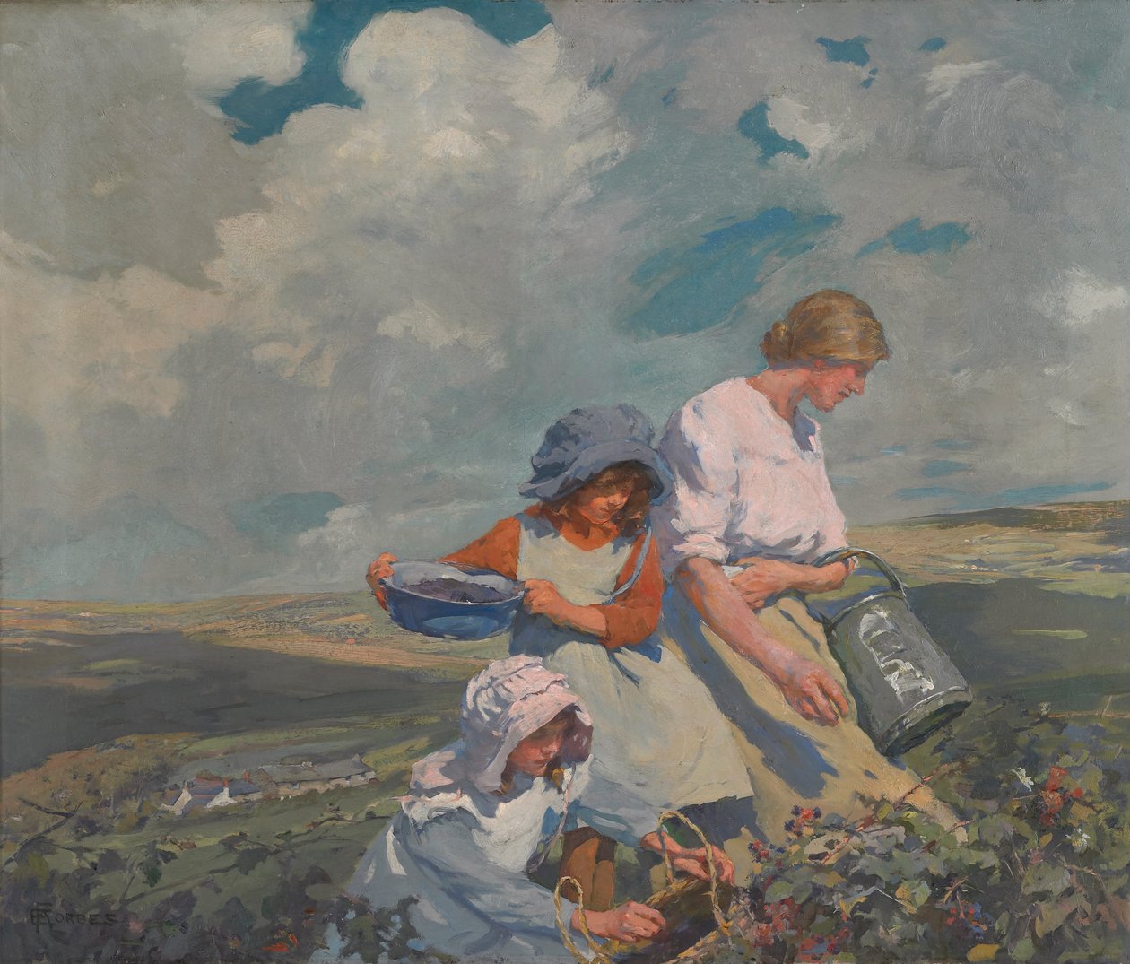 Blackberry Gathering af Elizabeth Adela Stanhope Forbes