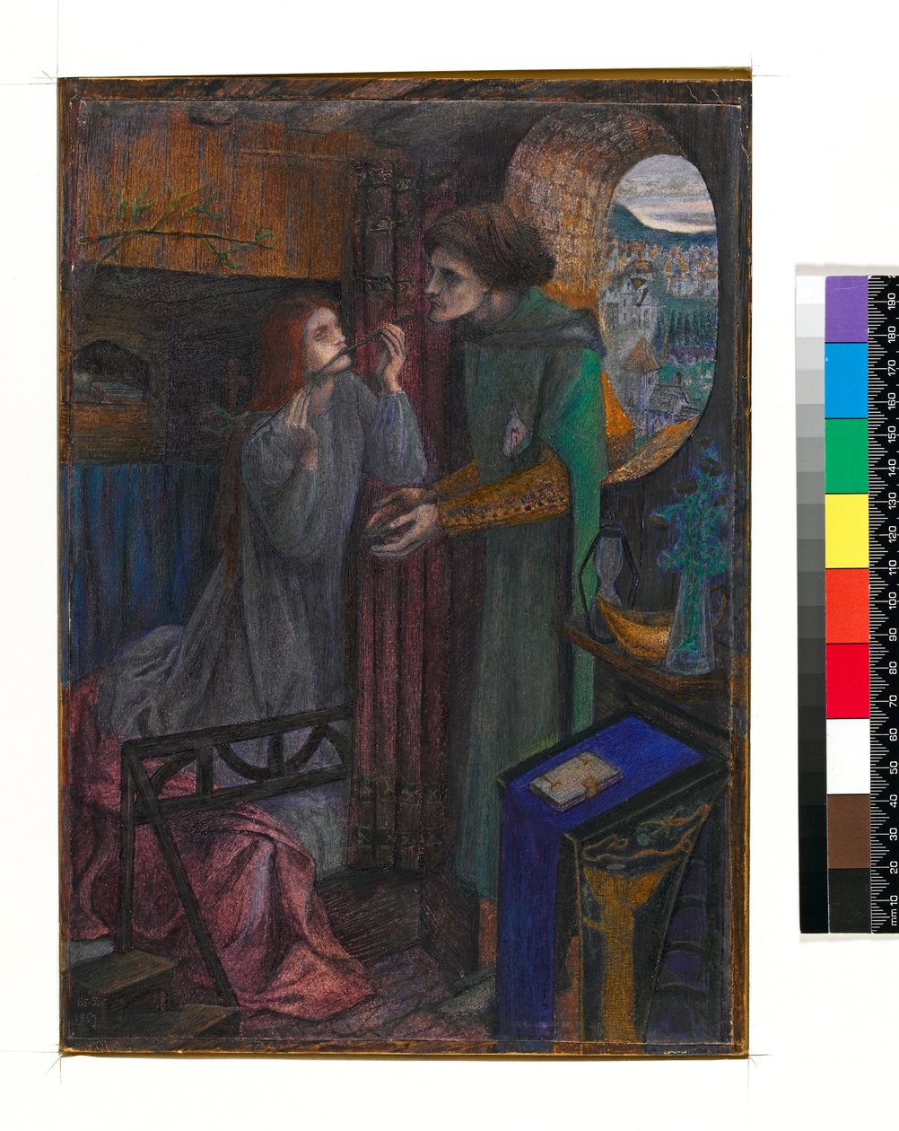 Kontorist Saunders, 1857 (toilet, gouache og kridt) af Elizabeth Eleanor Siddal