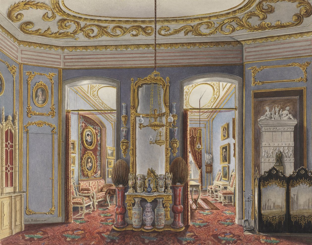 Lejligheder til dronning Elizabeth af Preussen, Charlottenburg Palace, Berlin af Elizabeth Pochhammer