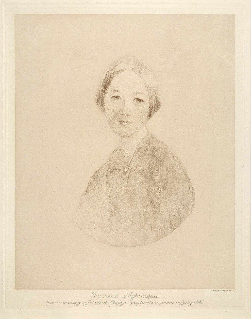Florence Nightingale, graveret af Emery Walker, 1846 af Elizabeth Rigby