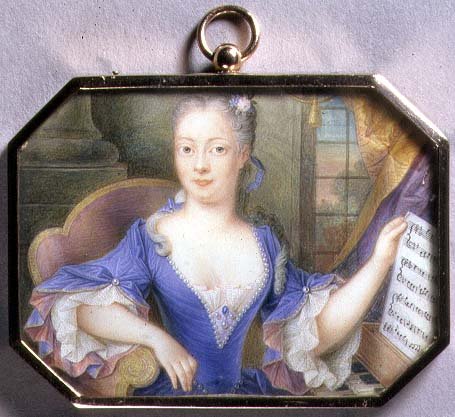 Portrætminiature af Augusta, prinsesse af Wales af Elizabeth (attr. to) Ziesenis