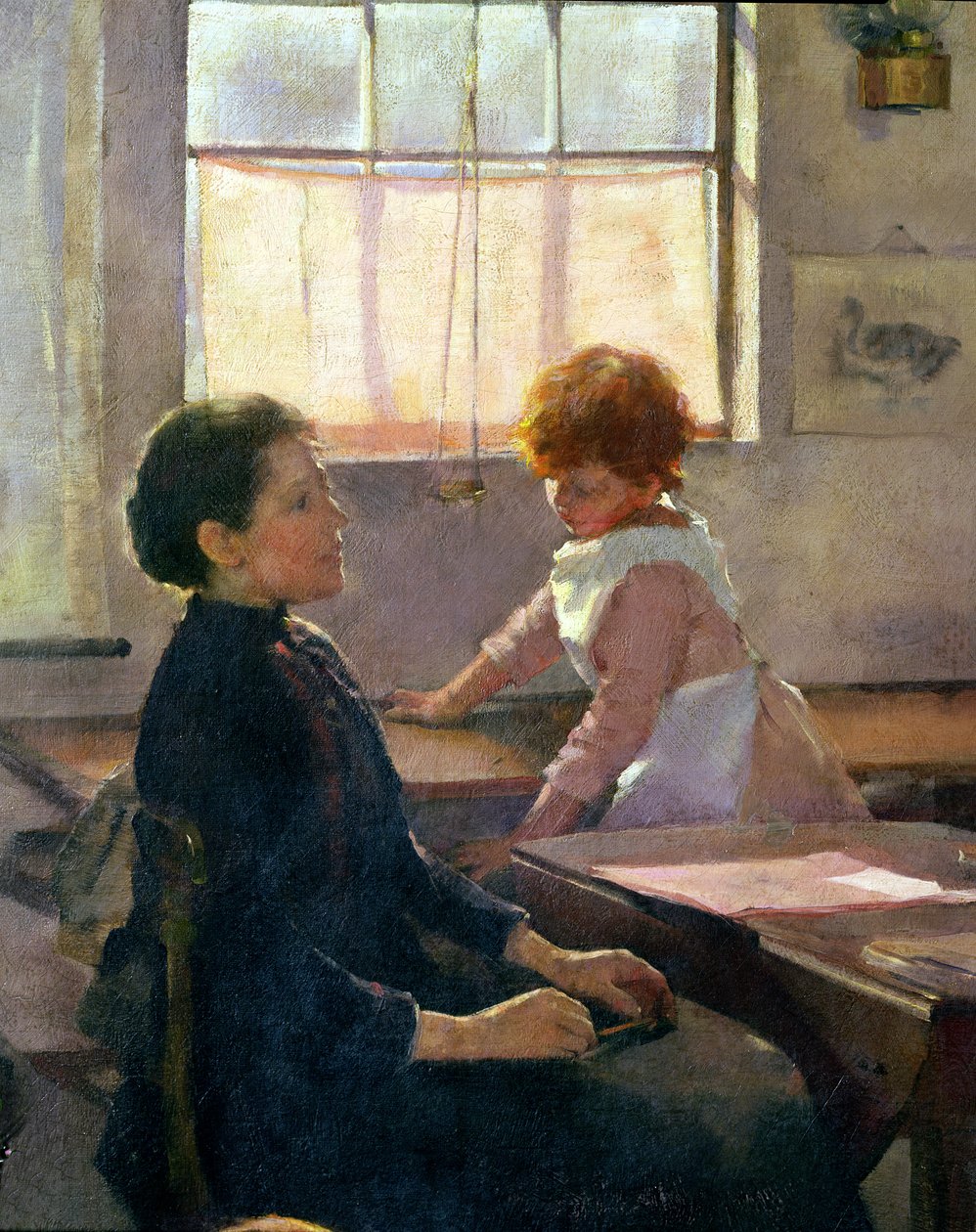 School is Out, 1889 (detalje af 77650) af Elizabeth Adela Stanhope Forbes
