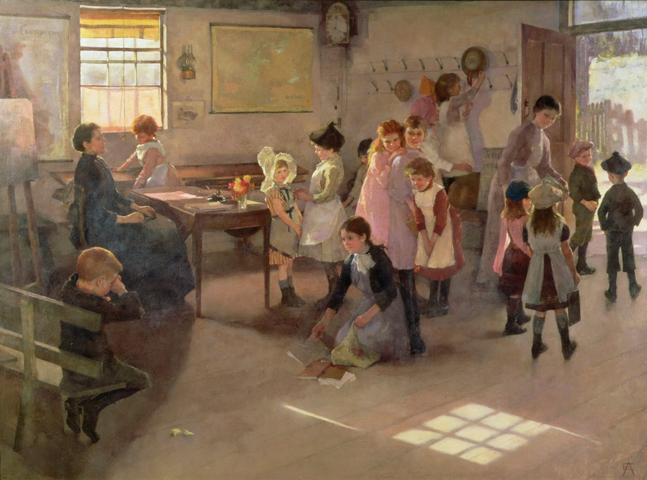 Skolen er ude, 1889 af Elizabeth Adela Stanhope Forbes