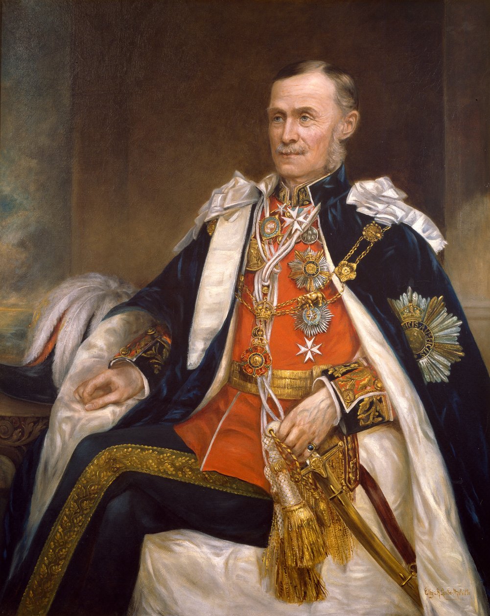 Generalmajor Sir Owen Tudor Burne GCIE, KSI (1837-1909) af Elizabeth Anne Leslie Melville