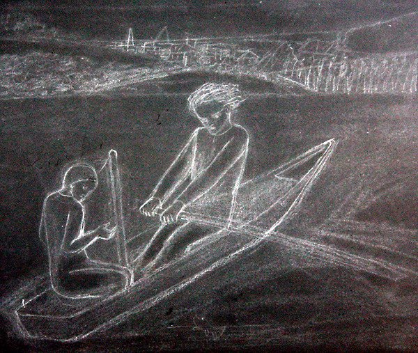 Robåden (blyant på papir) af Elizabeth Eleanor Siddal