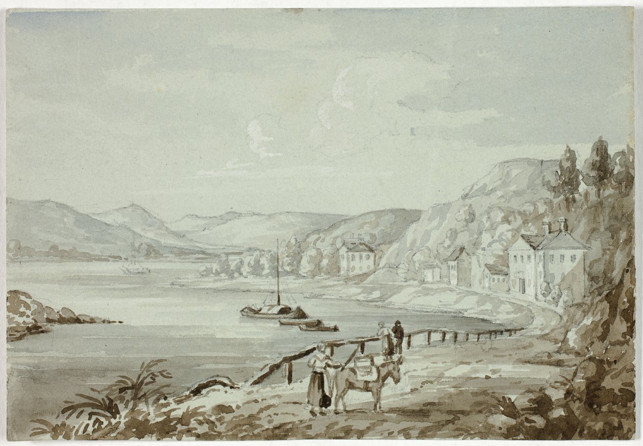 På Rhinen (recto) og mor og barn (verso) af Elizabeth Murray