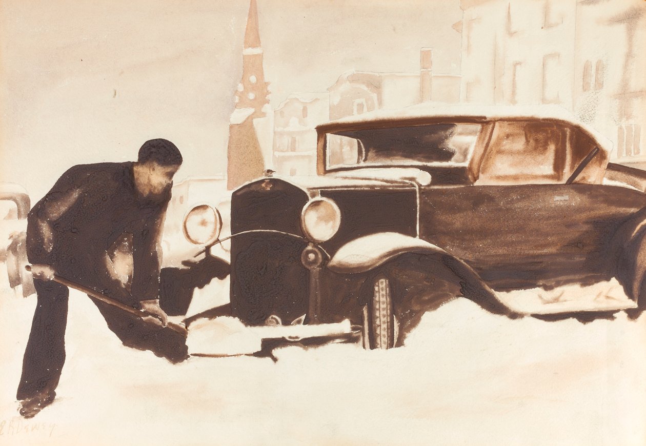 Udgravning af bil, 1934. af Elizabeth R. Dewey