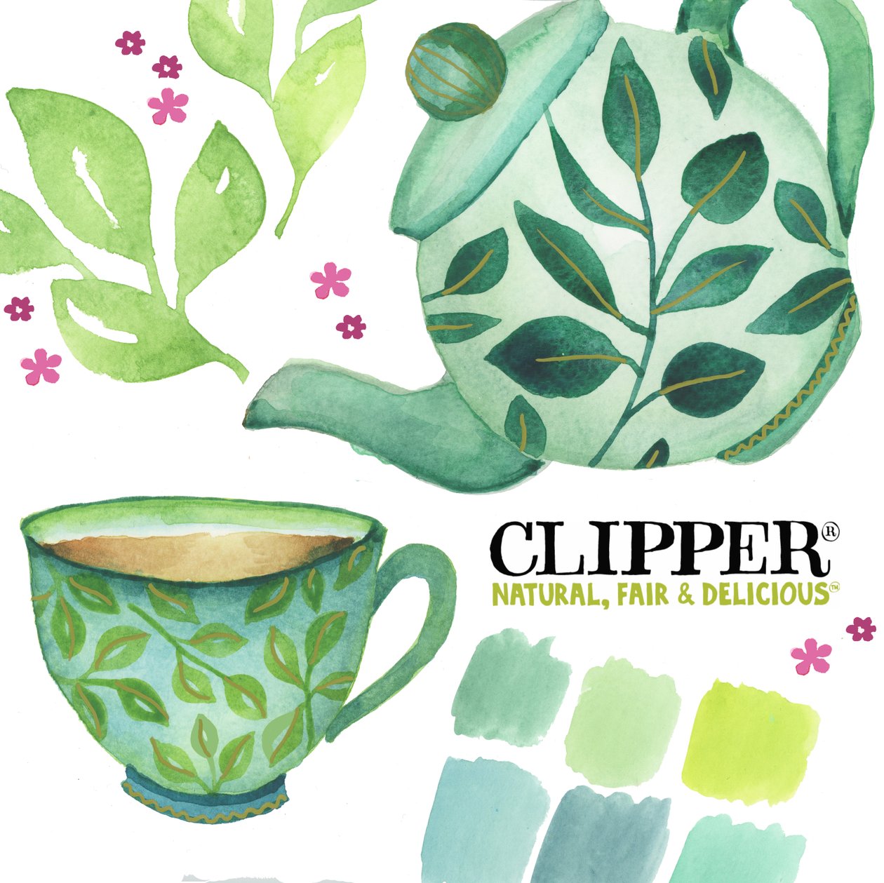 Clipper Tea, 2018 (akvarel) af Elizabeth Rider
