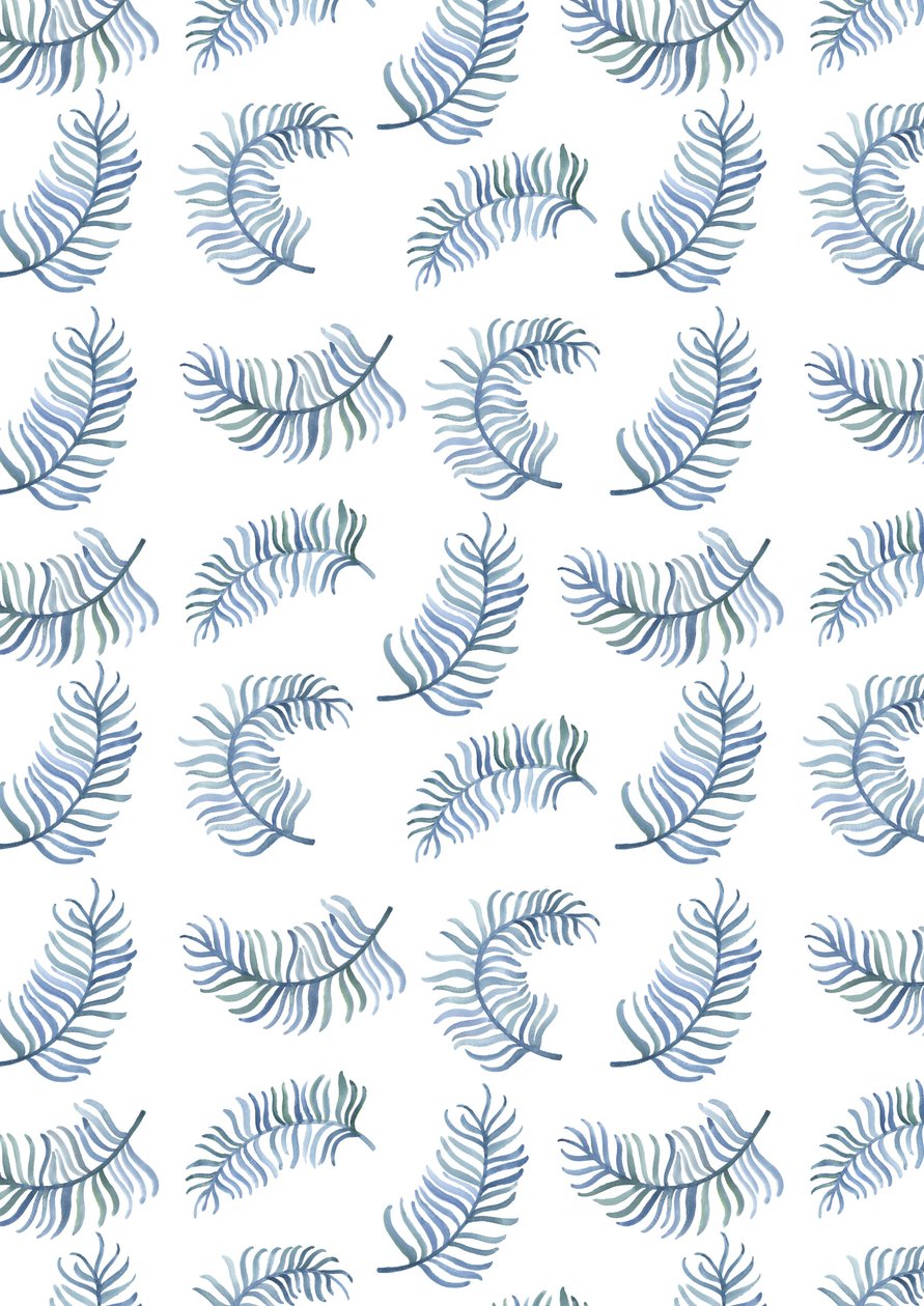 Fern Print, 2016 (akvarel) af Elizabeth Rider