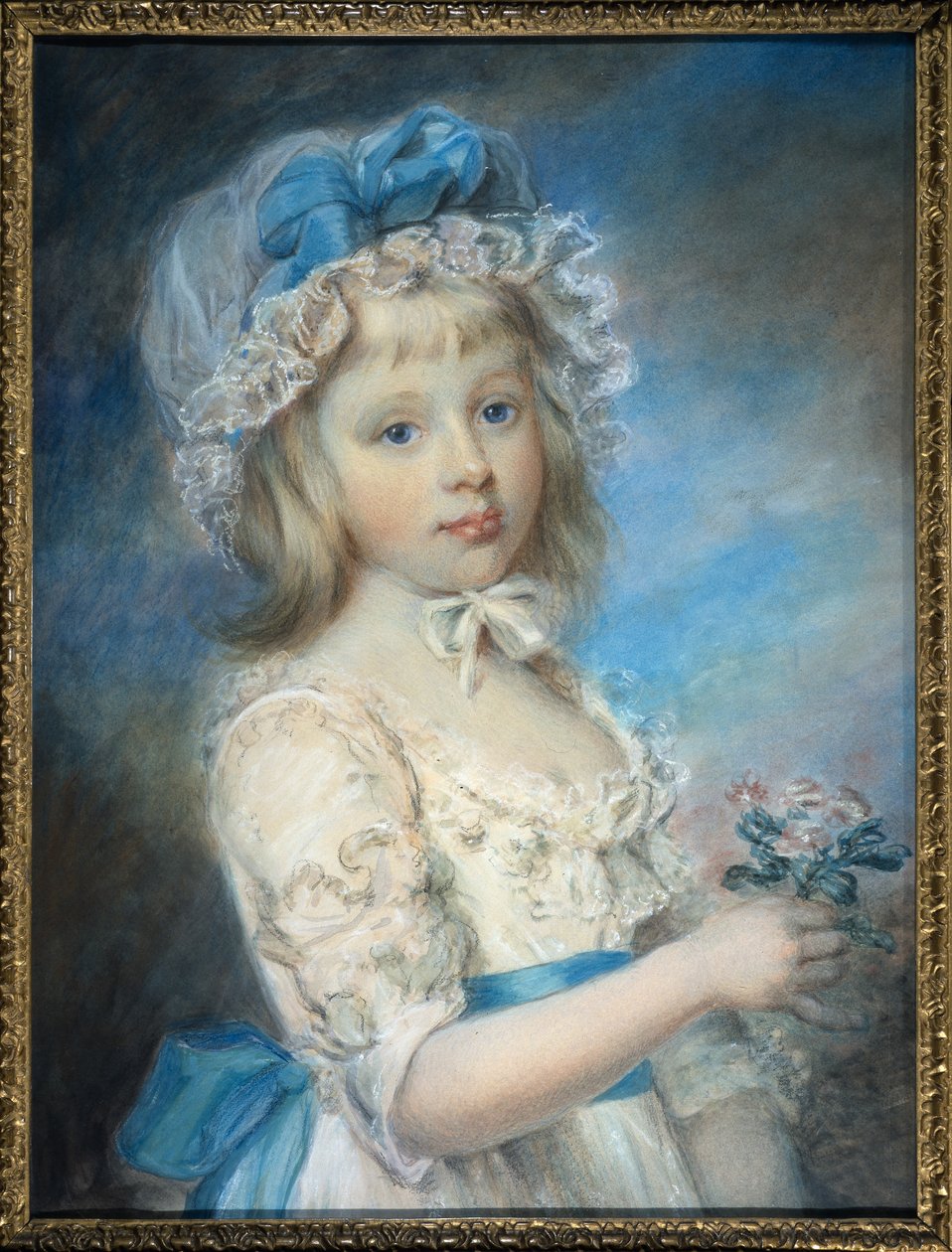 Portræt af Lady Georgiana Cavendish (akvarel og kridt på papir) af Elizabeth Royal