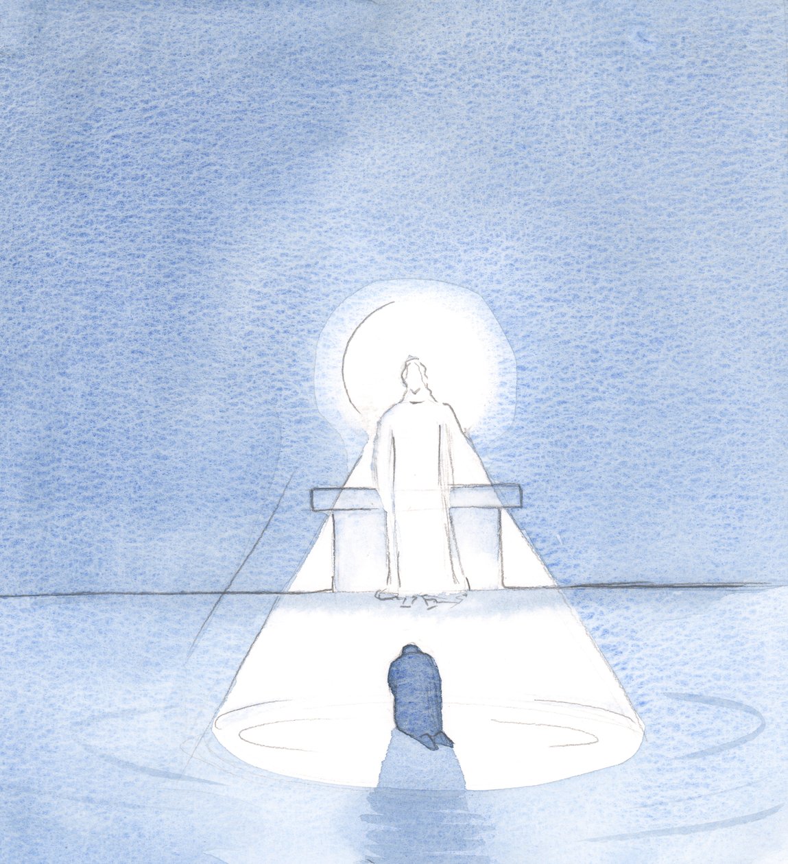 Alt godt kommer til os gennem Kristus. Kristus er vores sande lys. I ham er al visdom og viden, 2000 (w/c på papir) af Elizabeth Wang