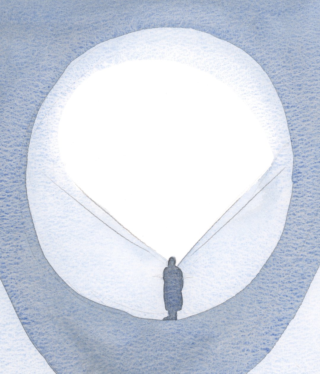 Ved små handlinger af tro, kærlighed og opofrelse forberedes et rum i sjælen til en fornyet udgydelse af nåde., 2001 (w/c på papir) af Elizabeth Wang