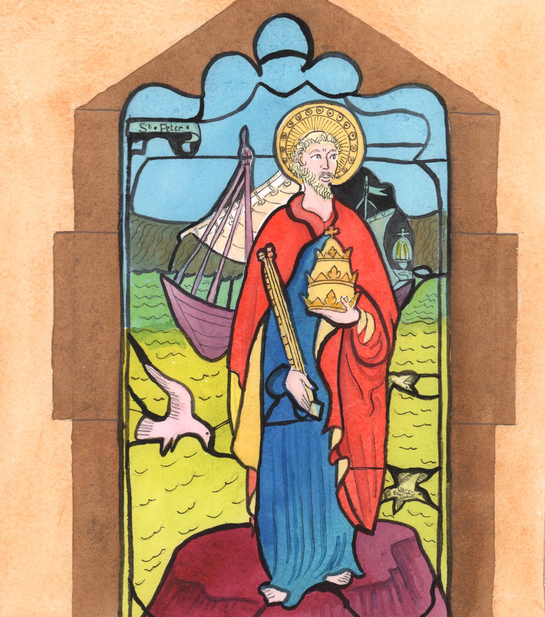 Kristus fik mig til at tænke på billedet af Sankt Peter i min lokale kirke, der siger, 2005 (akvarel på papir) af Elizabeth Wang