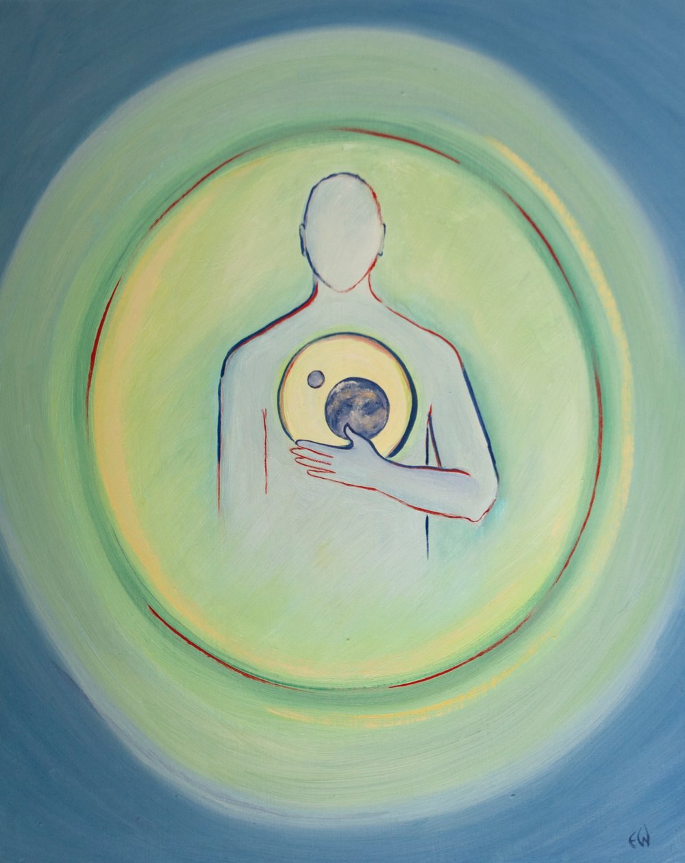 Fra Guds hjerte er udsprunget alt, hvad der eksisterer, 2003 (olie om bord) af Elizabeth Wang