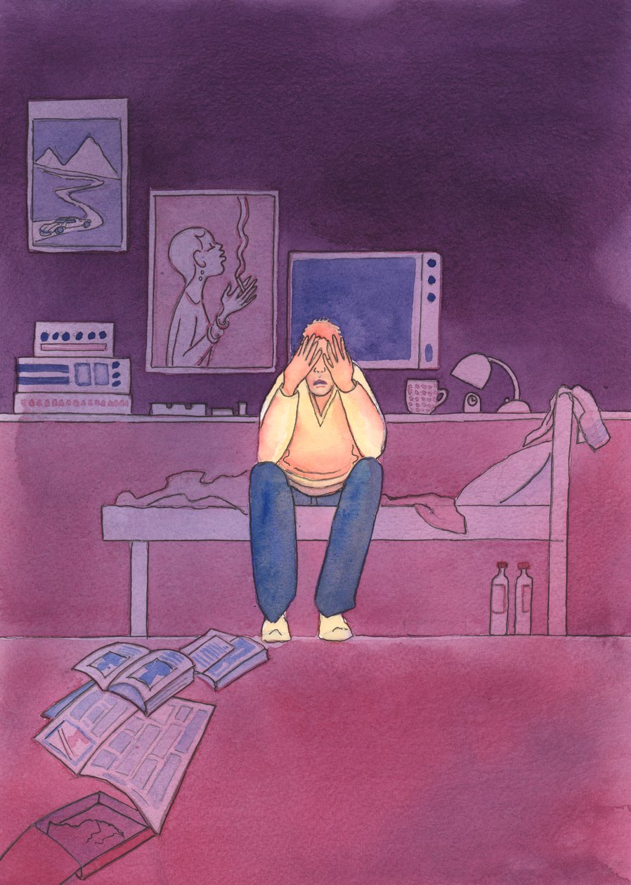 Gud ser fra himlen hver eneste tanke, ord og gerning fra os, 2004 (w/c på papir) af Elizabeth Wang