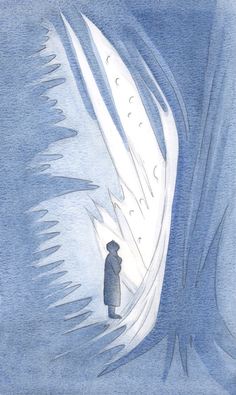 Jeg så, at vi ikke kun skal ære de hellige engle, men alle de lyse sjæle, som de vogter, 2000 (w/c på papir) af Elizabeth Wang
