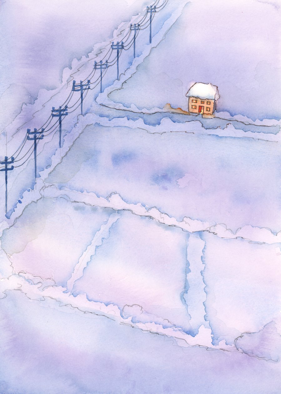 I Guds øjne er vores land ofte som et øde landskab med kun få steder, hvor børn virkelig er skattede, 2003 (w/c på papir) af Elizabeth Wang