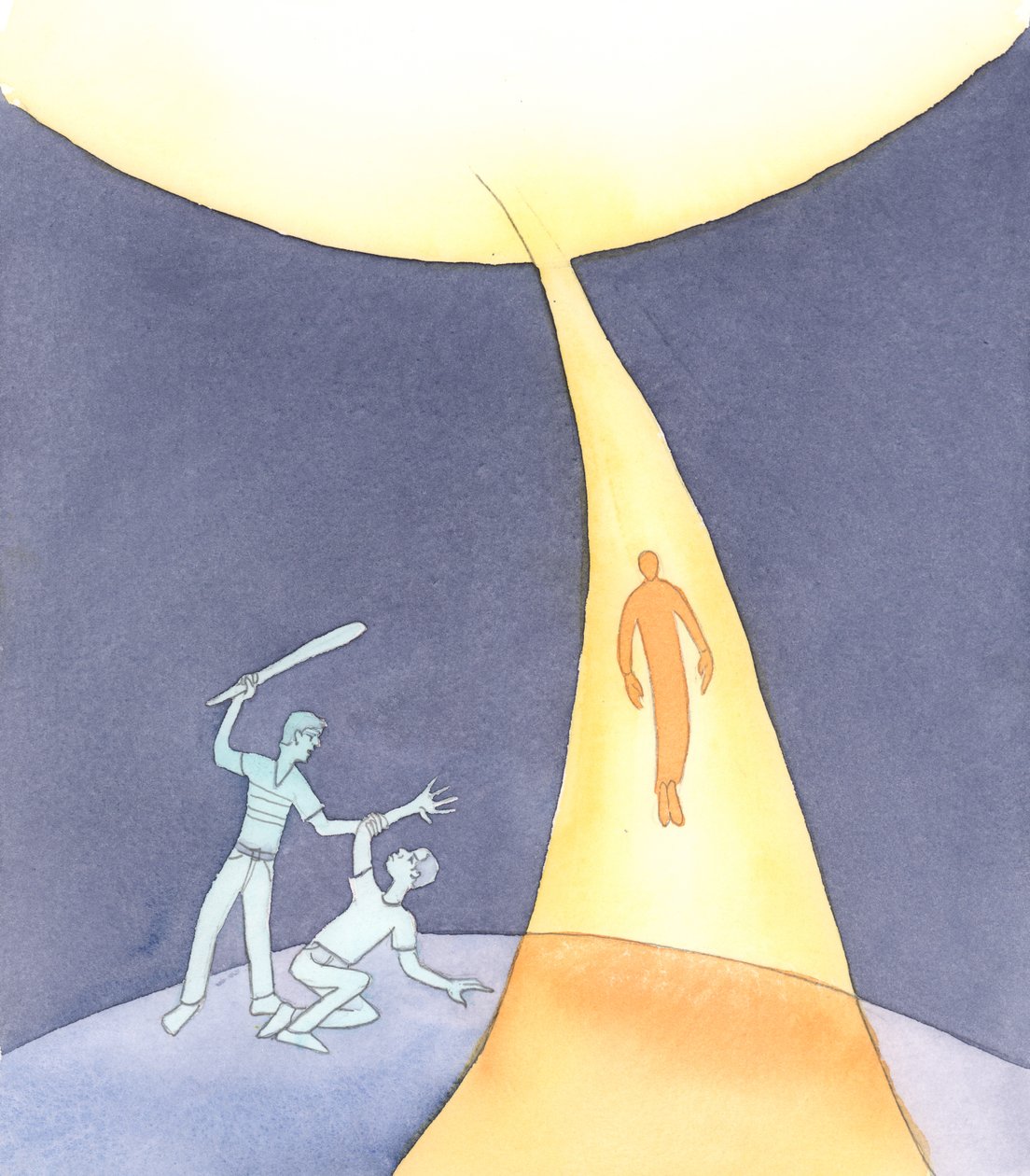 Det er Helligånden, Kærlighedens Ånd, der fører sjæle til Himlen, når vi dør, 2004 (w/c på papir) af Elizabeth Wang