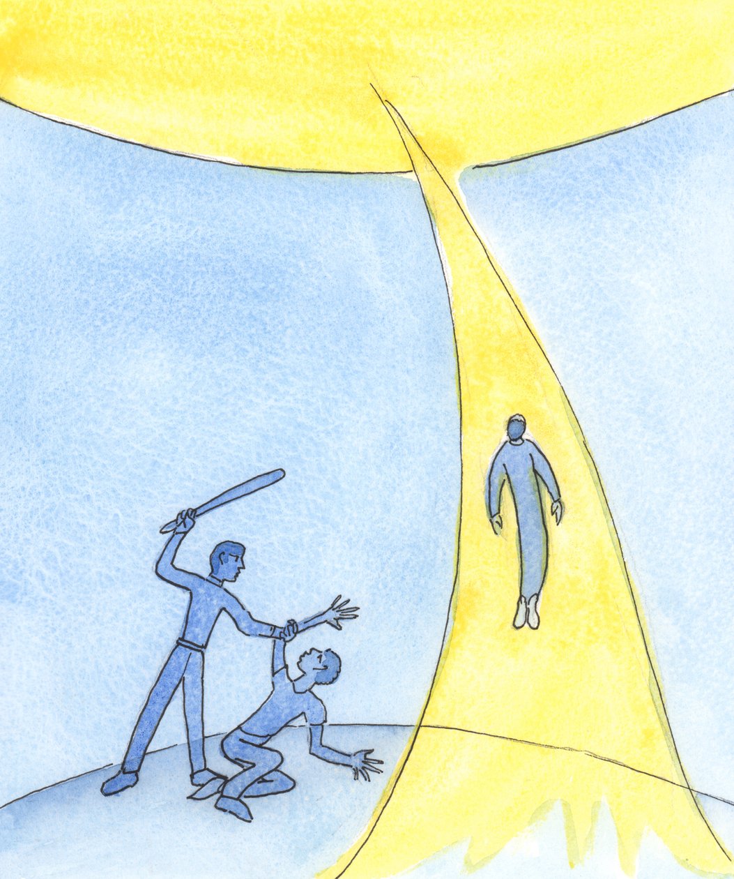 Det er Helligånden, Kærlighedens Ånd, der fører sjæle til Himlen, når vi dør, 2004 (w/c på papir) af Elizabeth Wang