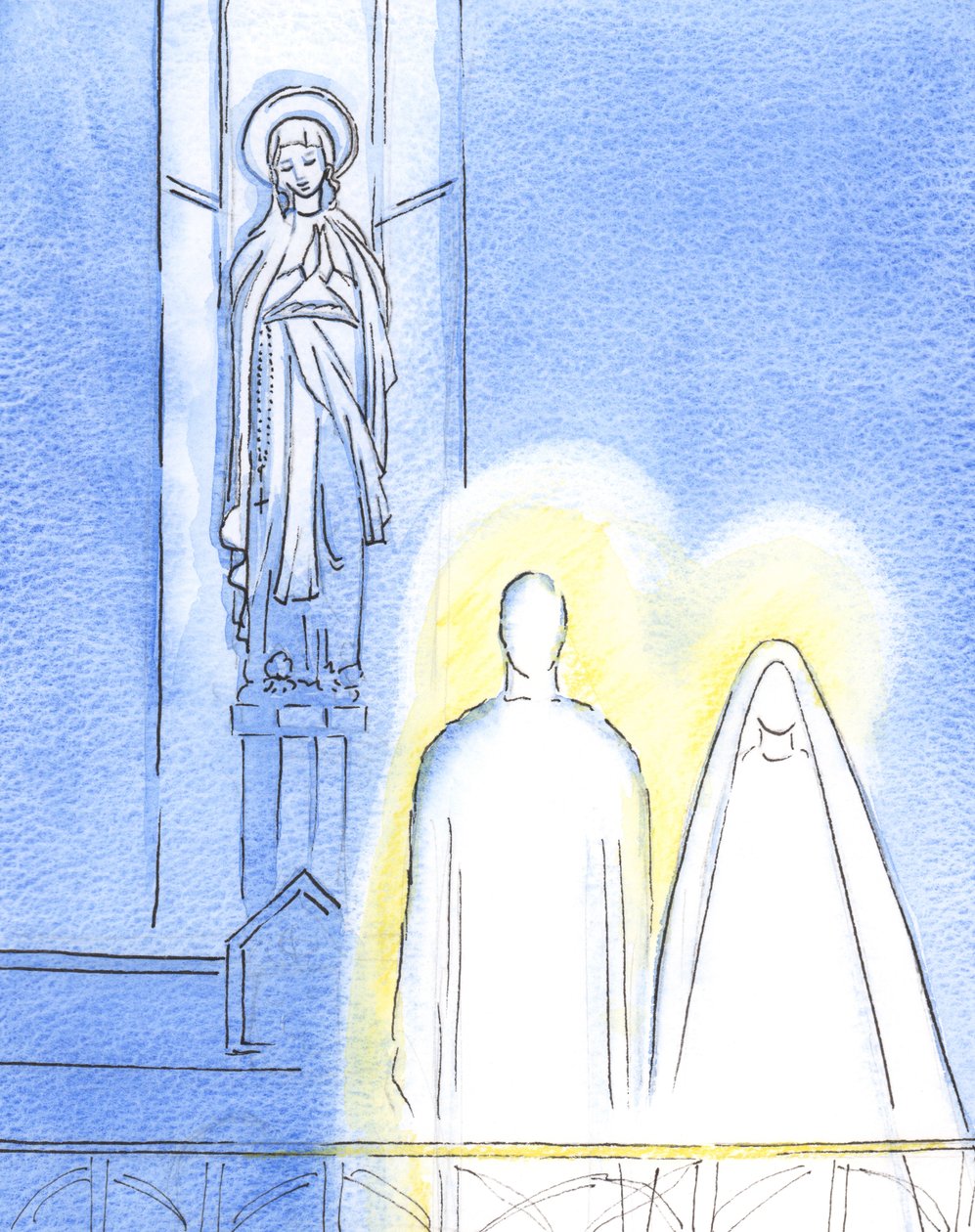 Det behagede Jesus at bringe sin Moder Maria til at være sammen med ham i Lady Chapel og vise mig, hvad jeg tror, 2002 (w/c på papir) af Elizabeth Wang